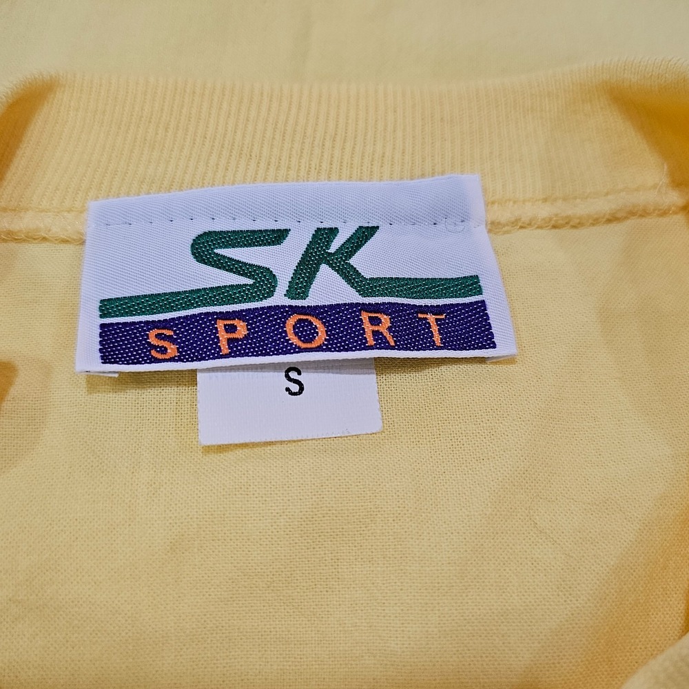 Vintage Women's SK Sport Yellow 2 Piece Set Top Pants Hot Air Balloons Size S - Picture 7 of 16